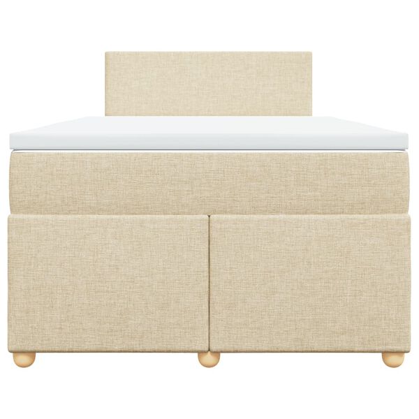 vidaXL Boxspringbett mit Matratze Creme 120x190 cm Stoff