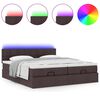 vidaXL Ottoman-Bett mit Matratzen & LEDs Dunkelbraun 160x200 cm Stoff