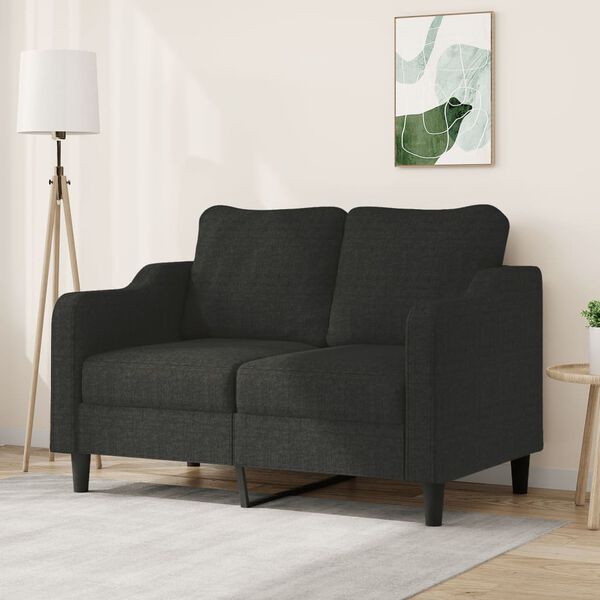vidaXL 2-Sitzer-Sofa Schwarz 120 cm Stoff