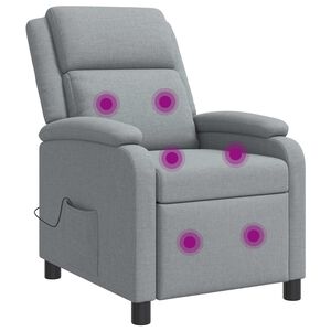 vidaXL Massage Relaxsessel Hellgrau Stoff