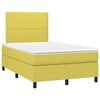 vidaXL Boxspringbett mit Matratze & LED Gr&uuml;n 120x200 cm Stoff