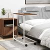 vidaXL Beistelltisch mit Rollen Wei&szlig; 55x35x70 cm Holzwerkstoff