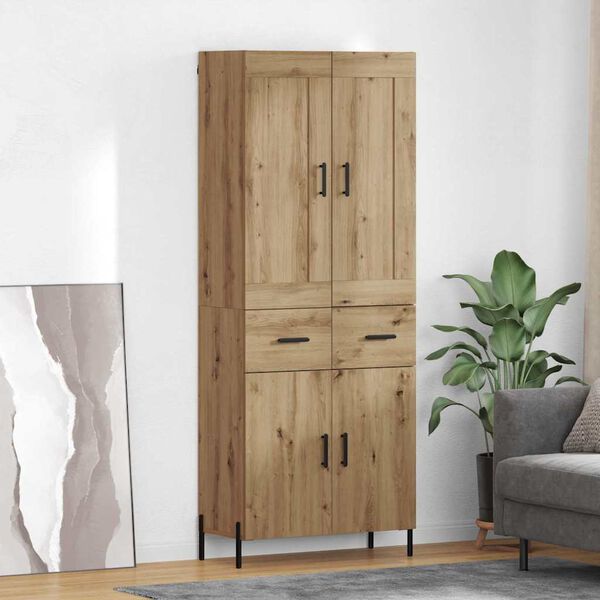 vidaXL Highboard mit Schubladen 2 pcs Artisan-Eiche Holzwerkstoff