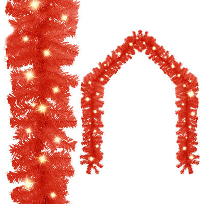 vidaXL Weihnachtsgirlande mit LED-Lichtern 20 m Rot