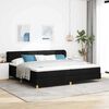 vidaXL Boxspringbett mit Matratze Schwarz 200 x 200 cm Stoff