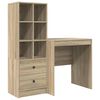 vidaXL Schreibtisch mit Schubladen mit Regal 2 pcs Sonoma-Eiche