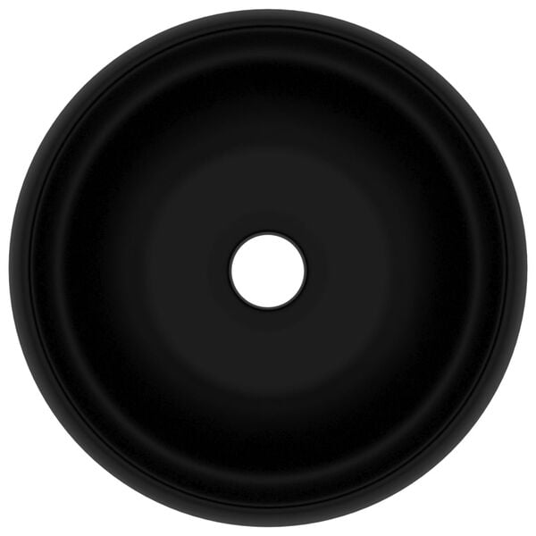 vidaXL Luxuri&ouml;ses Waschbecken Rund Matt Schwarz 40x15 cm Keramik