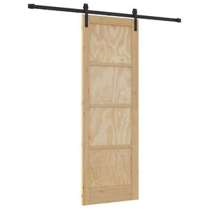 vidaXL Schiebet&uuml;r Nat&uuml;rlich und Schwarz 73,5 x 211 cm