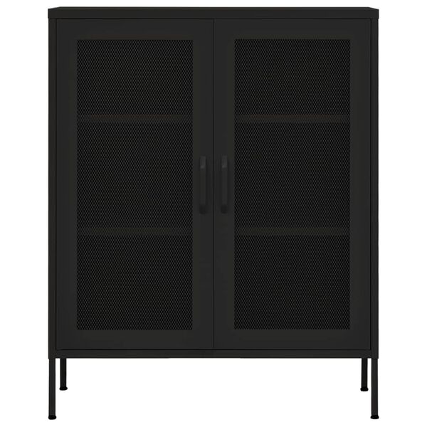 vidaXL Lagerschrank Schwarz 80x35x101,5 cm Stahl