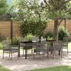 vidaXL Garten Essgruppe mit Kissen 7 pcs Grau Poly-Rattan