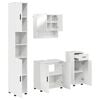 vidaXL Badezimmerm&ouml;bel-Set 4 pcs Hochglanz Wei&szlig; Holzwerkstoff & Metall