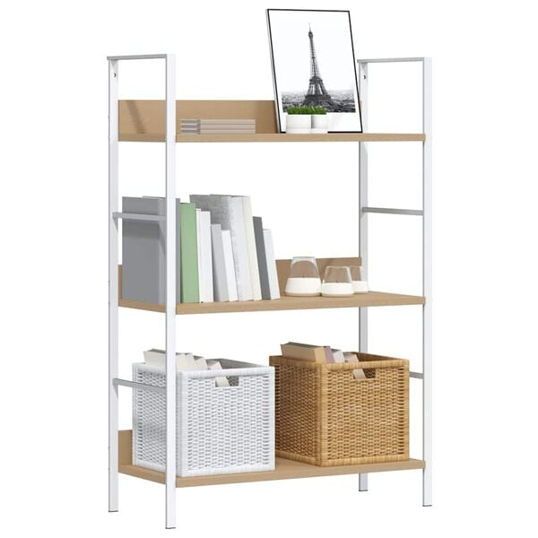 vidaXL B&uuml;cherregal 3 Regalb&ouml;den Eiche 60&times;27,6&times;90,5 cm Holzwerkstoff