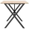vidaXL Esstisch X-Gestell 140x80x75 cm Massivholz Kiefer und Stahl