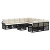vidaXL Gartensofa-set 12 pcs Schwarz Poly-Rattan