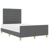 vidaXL Bettgestell mit Kopfteil Dunkelgrau 160 x 200 cm Stoff