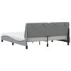 vidaXL Bett mit Matratze Hellgrau 180x200 cm Stoff