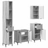 vidaXL Badezimmerm&ouml;bel-Set 4 stk. Sonoma-Grau Holzwerkstoff, Metall