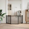 vidaXL 3-tlg. Hundetor Faltbar Schwarz 150 cm Massivholz Tanne
