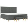vidaXL Boxspringbett mit Matratze Dunkelgrau 200 x 200 cm Stoff