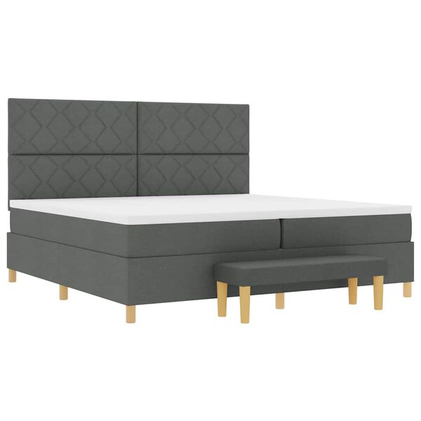 vidaXL Boxspringbett mit Matratze Dunkelgrau 200 x 200 cm Stoff