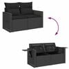 vidaXL Gartensofa-set mit Kissen 12 pcs Schwarz Poly-Rattan