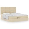 vidaXL Ottoman-Bett mit Matratzen Creme 200x200 cm Stoff