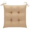 vidaXL Gartenst&uuml;hle 2 Stk. mit Beige Kissen Massivholz Teak