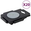 vidaXL Transportroller mit 8 Rollen 20 Stk Schwarz Polypropylen 150 kg