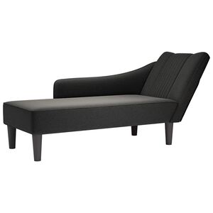 vidaXL Chaiselongue mit Rechter Armlehne Schwarz Stoff