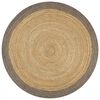 vidaXL Teppich Handgefertigt Jute mit Grauem Rand 90 cm