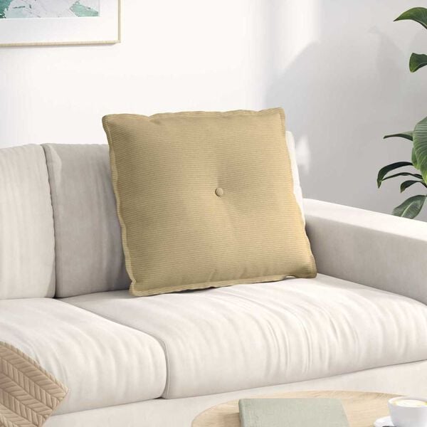 vidaXL R&uuml;ckenkissen Grau-Gr&uuml;n 60 x 50 cm Cordstoff