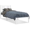 vidaXL Metallbett ohne Matratze mit Kopfteil Wei&szlig; 75x190 cm