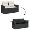 vidaXL Gartensofa-set mit Kissen 13 pcs Schwarz und Creme Poly-Rattan