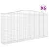 vidaXL Gabionen mit Hochbogen 6 Stk. 400x50x200/220cm Verzinktes Eisen