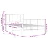vidaXL Bettgestell mit Kopf- und Fu&szlig;teil Metall Wei&szlig; 80x200 cm
