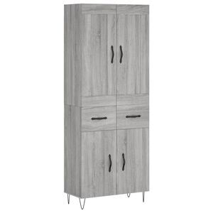 vidaXL Highboard Grau Sonoma 69,5x34x180 cm Holzwerkstoff