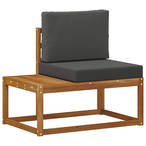 vidaXL Outdoor End Sofa 2 St&uuml;ck Natur und Anthrazit Massivholz Akazie