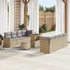 vidaXL Gartensofa-set mit Kissen 12 pcs Beige Poly-Rattan