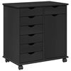 vidaXL Rollschrank 63,5 x 39 x 65,5 cm Massivholz Kiefer Schwarz