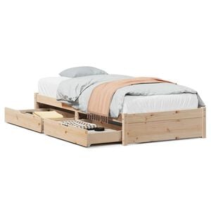 vidaXL Massivholzbett ohne Matratze 75x190 cm Kiefernholz