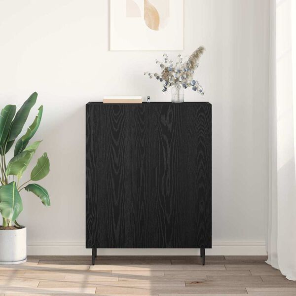 vidaXL Sideboard Schwarz Eichen-Optik 69,5 x 34 x 90 cm Holzwerkstoff