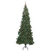 vidaXL Eckiger k&uuml;nstlicher Weihnachtsbaum Gr&uuml;n 240 cm PVC und Metall