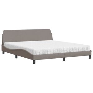 vidaXL Bett mit Matratze "Dover" Taupe 180x200 cm Stoff