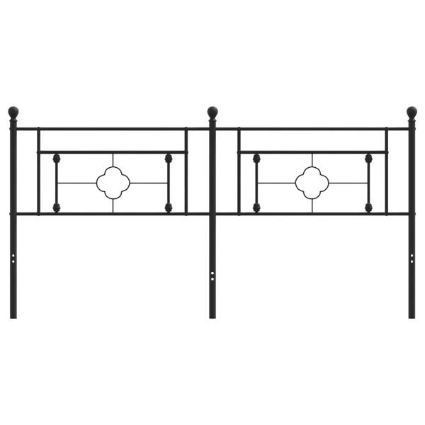 vidaXL Kopfteil Metall Schwarz 180 cm
