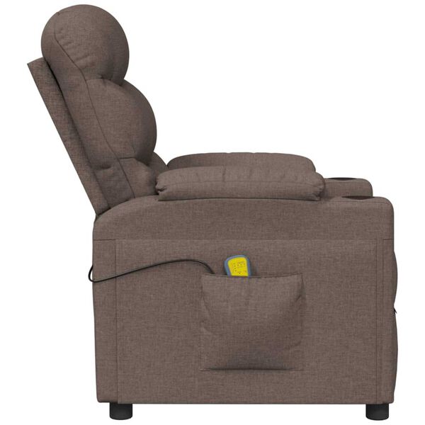 vidaXL Massagesessel Elektrisch Taupe Stoff