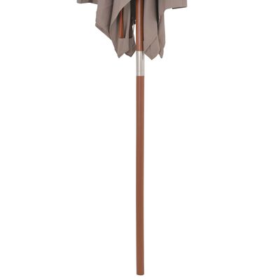 vidaXL Sonnenschirm mit Holzmast 150 x 200 cm Taupe