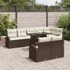vidaXL Sofa Set mit Kissen 9 pcs Braun und Creme Poly-Rattan