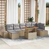vidaXL Garten-Sofa-Set mit Speicher 8 pcs Beige Poly Rattan