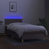 vidaXL Boxspringbett mit Matratze & LED Taupe 90x200 cm Stoff