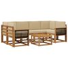 vidaXL Outdoor-Sofagarnitur mit Kissen 5 pcs Natur